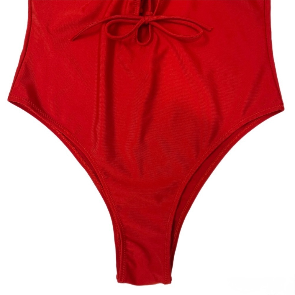 Elegant Red Women's One Piece Swimsuit - Picture 5 of 5